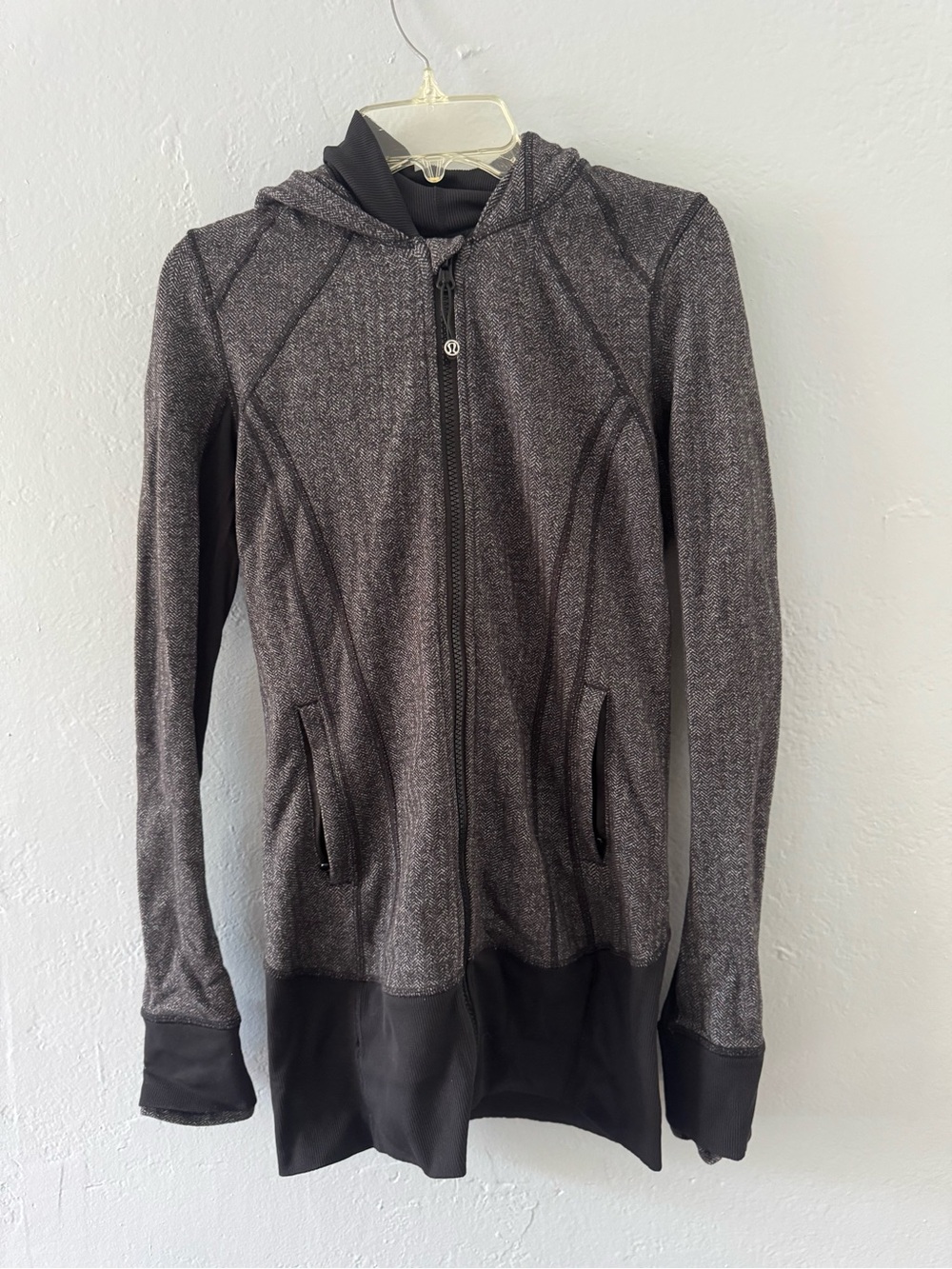 Lululemon Hooded Zip-Up Daily Practice Jacket in Heathered Charcoal